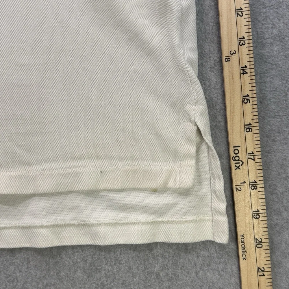Y2K Polo by Ralph Lauren Colorblock‎ Polo Shirt XL Cream Navy Stripe Vintage